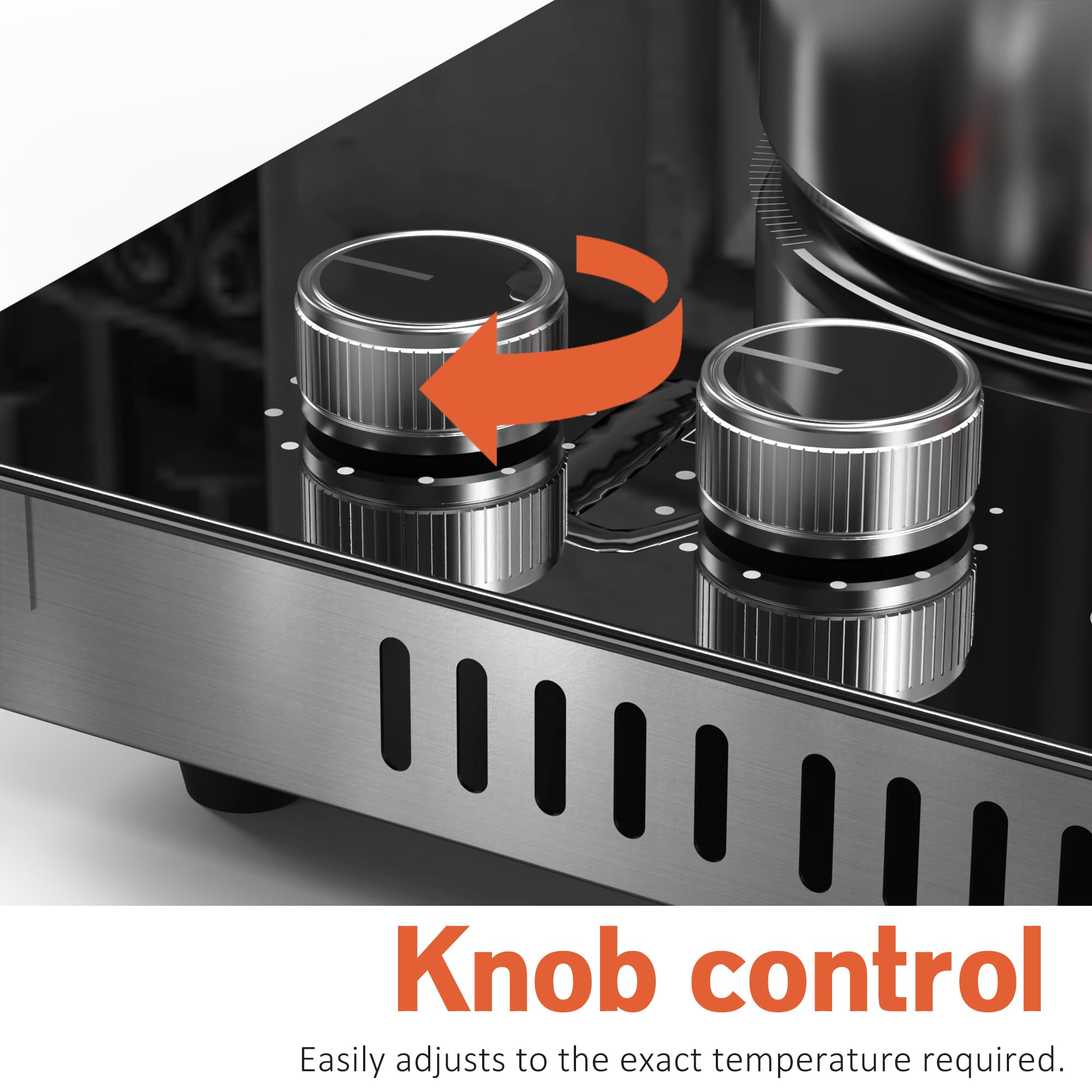 2 Burner Electric Cooktop 110V 2000W Plug in Cook top, 12 Inch Built in or Countertop Stove Top, Electric Burners for Cooking Knob & Touch, Cooktop with 9 Power Levels, Safety Lock, Timer, Karienvir