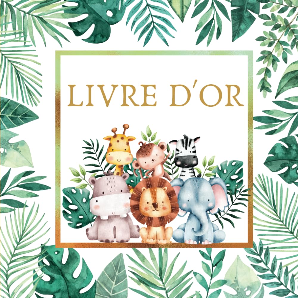 Tongboke Livre D'Or Baby Shower Couverture Bois - Souvenir Naissance Bébé Décoration Fête