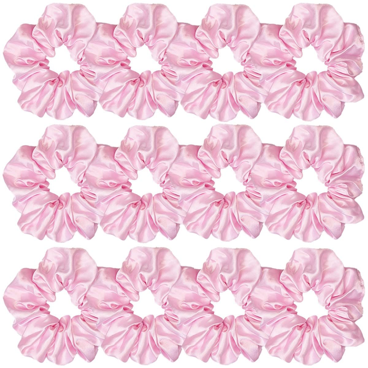 Amazon.com : Sufermoe 12 Pcs Satin Silk Hair Scrunchies (4.5 Inch ...