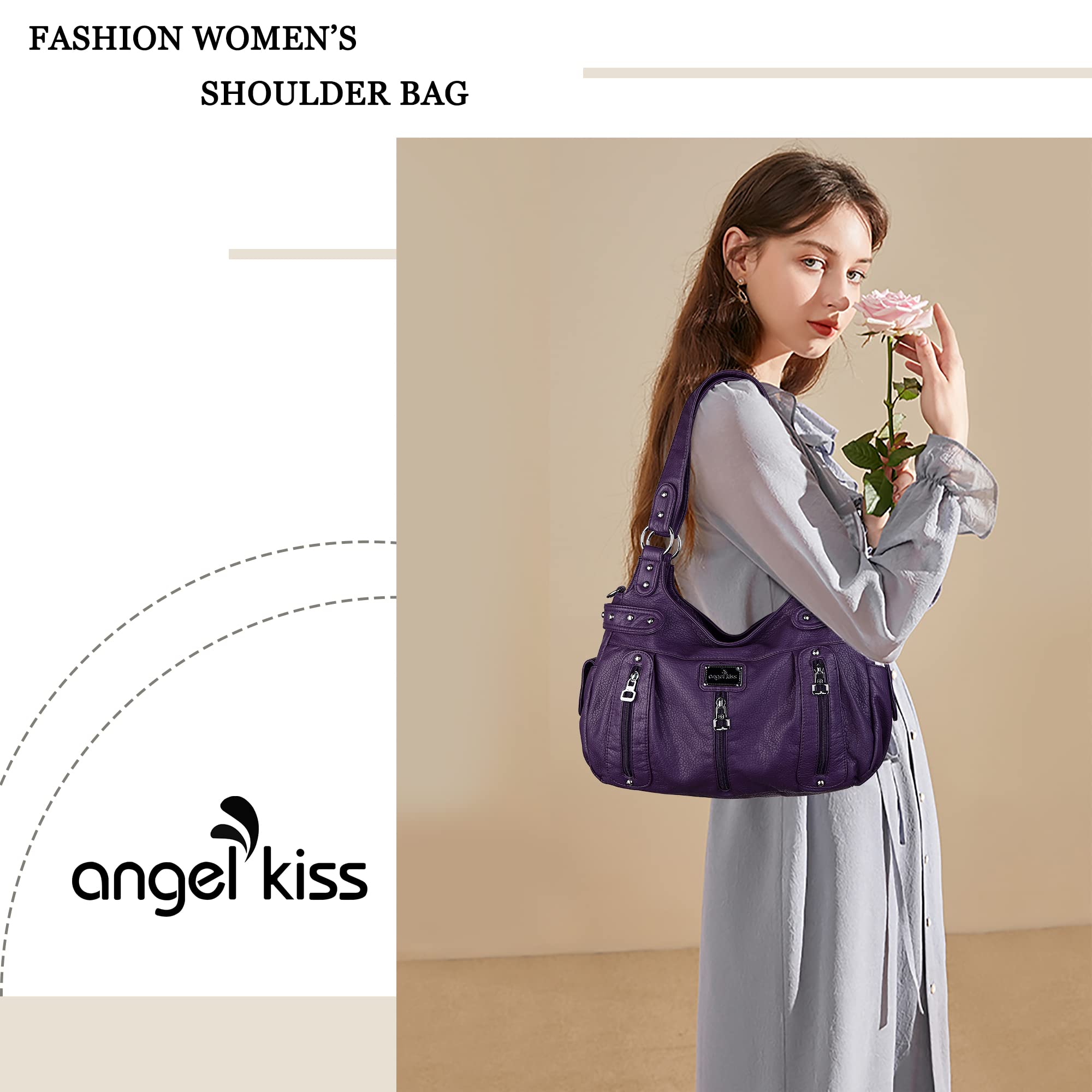 Angel Kiss Hobo Tote Sathcel Torebka Crossbody-Bag Kobiety Ak19244