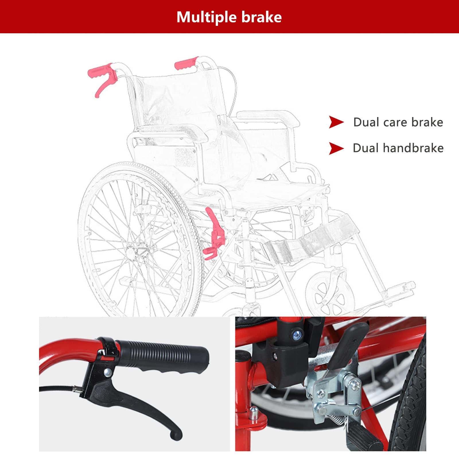 Silla de Ruedas,Silla de Ruedas Manual Ligera,Sillas de Ruedas Plegables Ligeras,Reposapiés Abatibles/Black