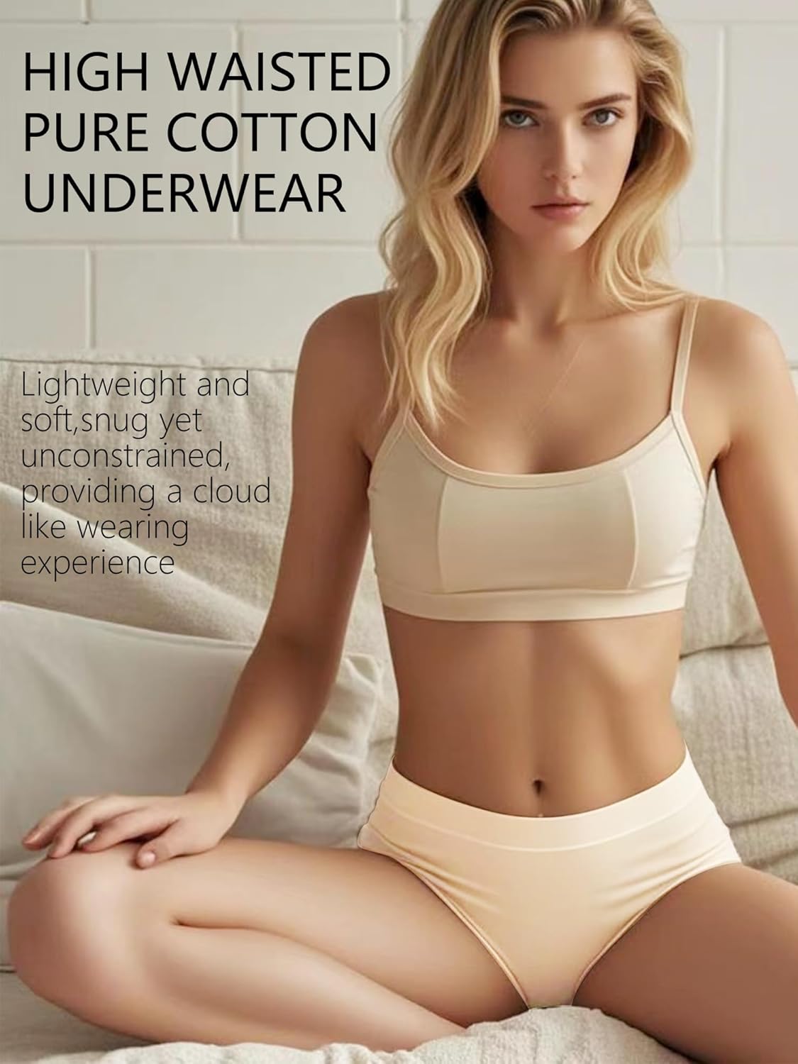 Cotton Underwear for Women High Waist Ladies Panties Breathable Full Coverage Briefs 4 Pack (Regular & Plus Size) - Image 2