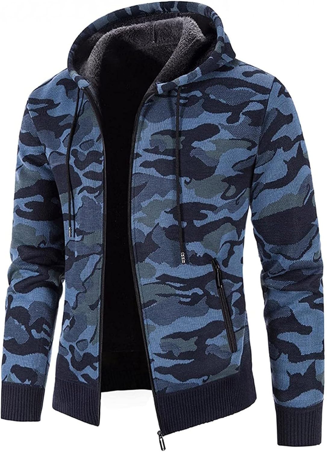 Ymosrh Hoodies Men's Fashion Leisure Long Sleeve Warm Camouflage Printed Hooded Jacket Top Mens Hoodies
