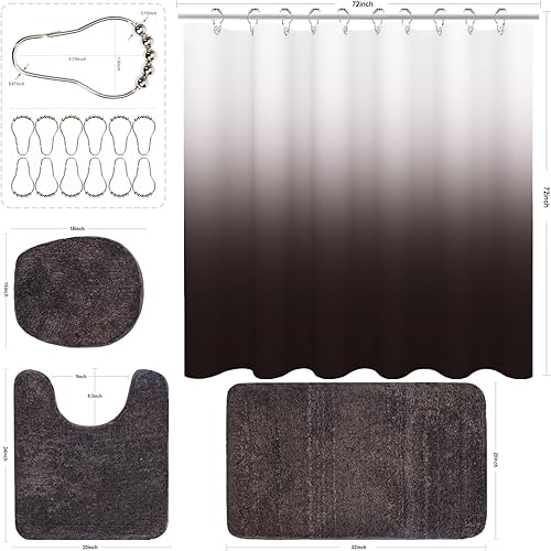 Miniatura 108 de Juegos de baño con cortina de ducha y alfombras