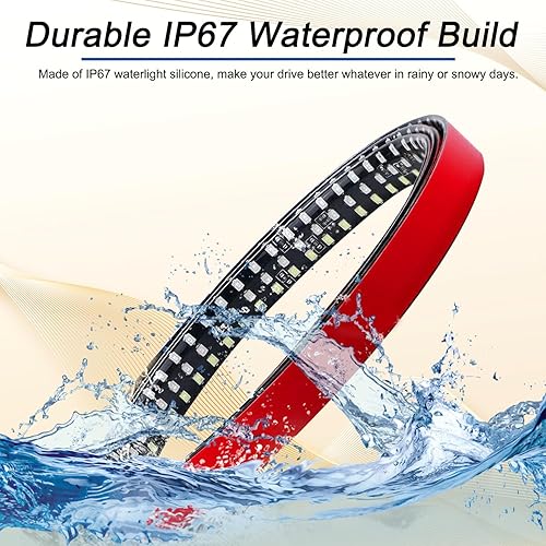 Miniatura 4 de Barra de puerta trasera de camión de 60 pulgadas, triple fila, 504 LED, tira con freno rojo, blanco, secuencial inversa, ámbar, luces