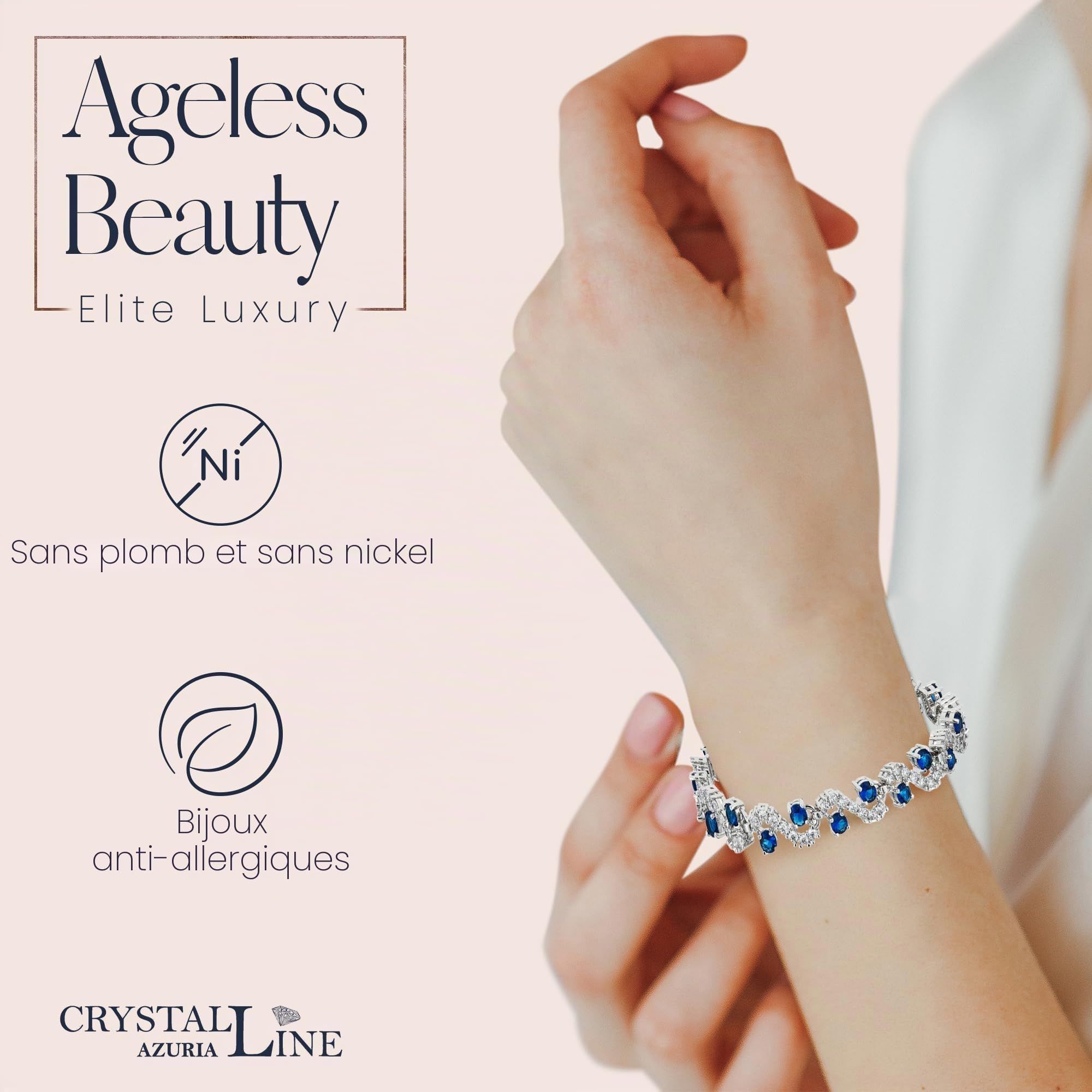 Crystalline Azuria Ensembles de Bijoux de Mariage pour Mariée Bijoux de Demoiselle d'honneur Collier Pendentif et Boucles d'Oreilles Parure de Bijoux pour Femme et Fille