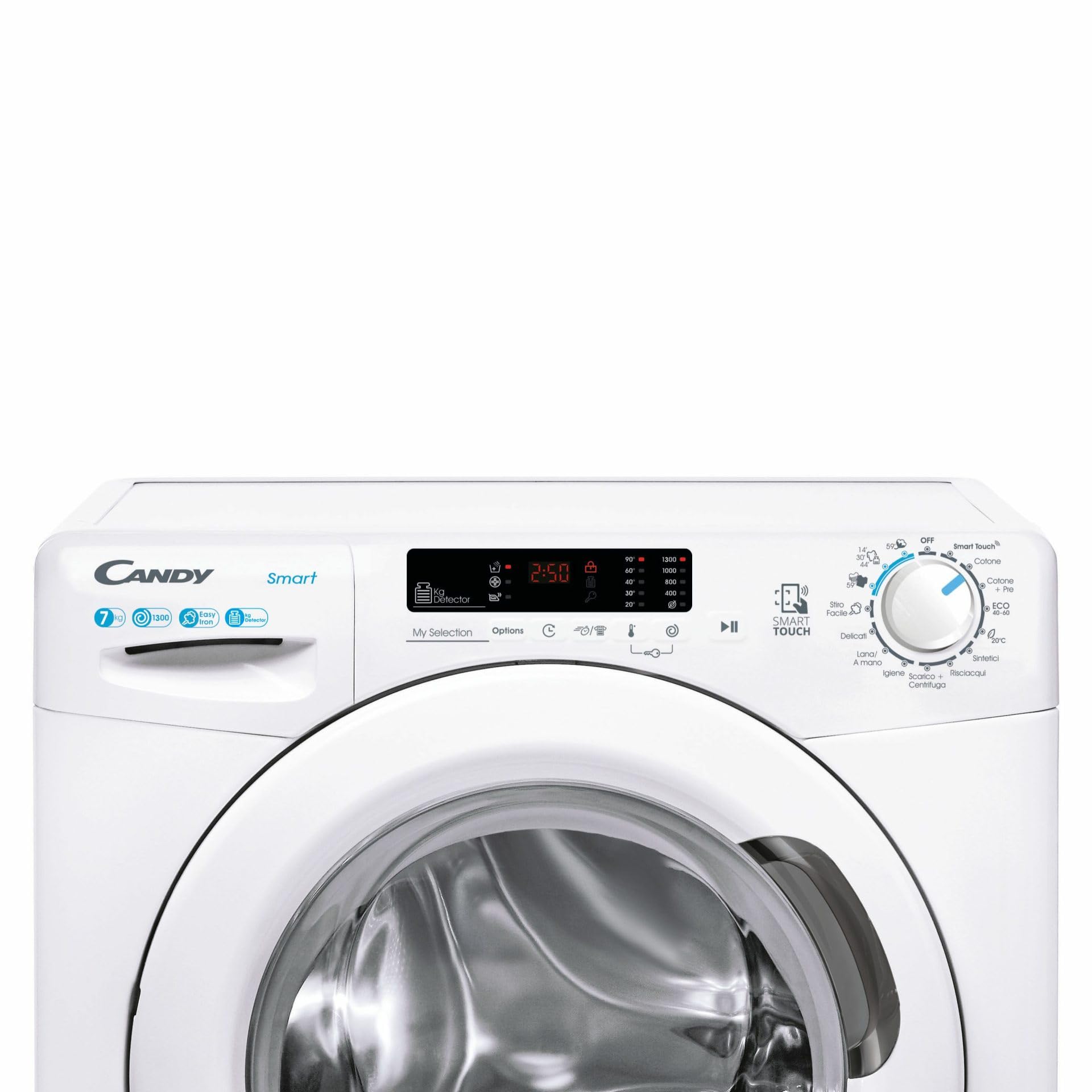 Candy CSS4372DW4111 Waschmaschine, Slim, 44 cm, 7 kg, 1300 U/min, Energieklasse B