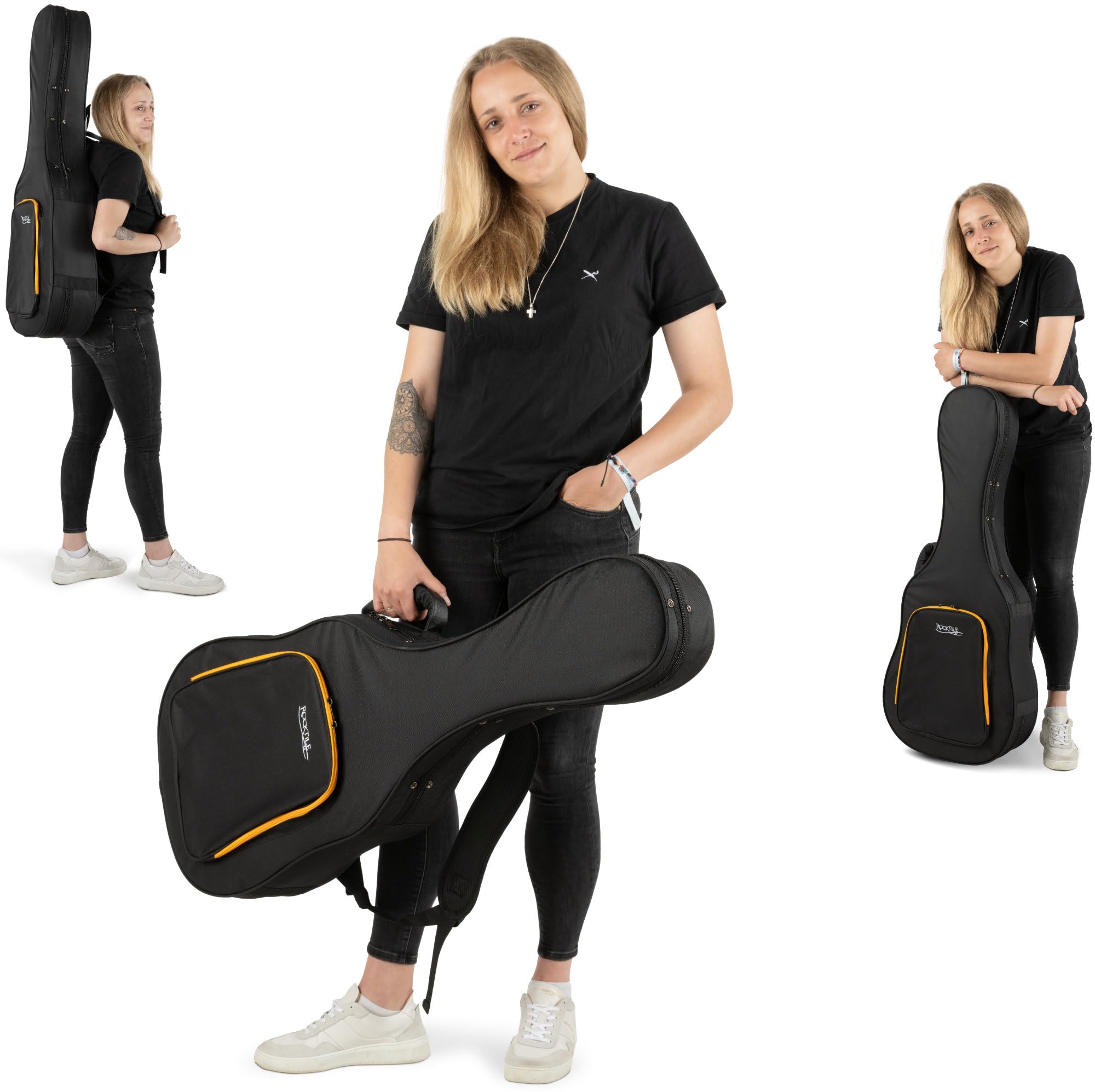 ROCKTILE KGSC-5122BK Chitarra Classica Softcase - Custodia Leggera Maneggevole per Tutte le Chitarre da Concerto
