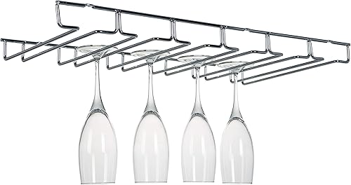 Miniatura 6 de Kitchen Details Estante de secado para copas de vino  Soporte colgante para copas de vino  Montaje debajo del gabinete  Capacidad para 18 vasos