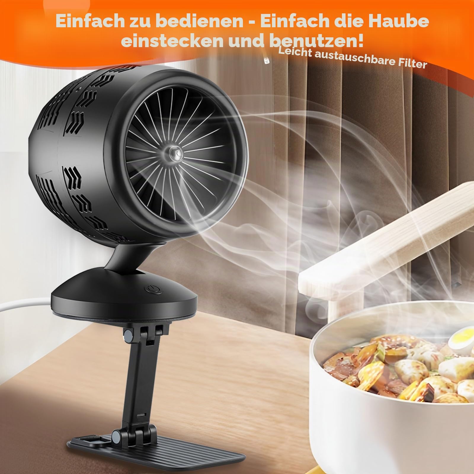 Mini Dunstabzugshaube,Geräuscharmut Mini Abzugshaube,Tragbare Abzugshaube,Mini-dunstabzugshaube,Tisch Abzugshaube für Steak Grillen BBQ Camping Wohnmobil Reise