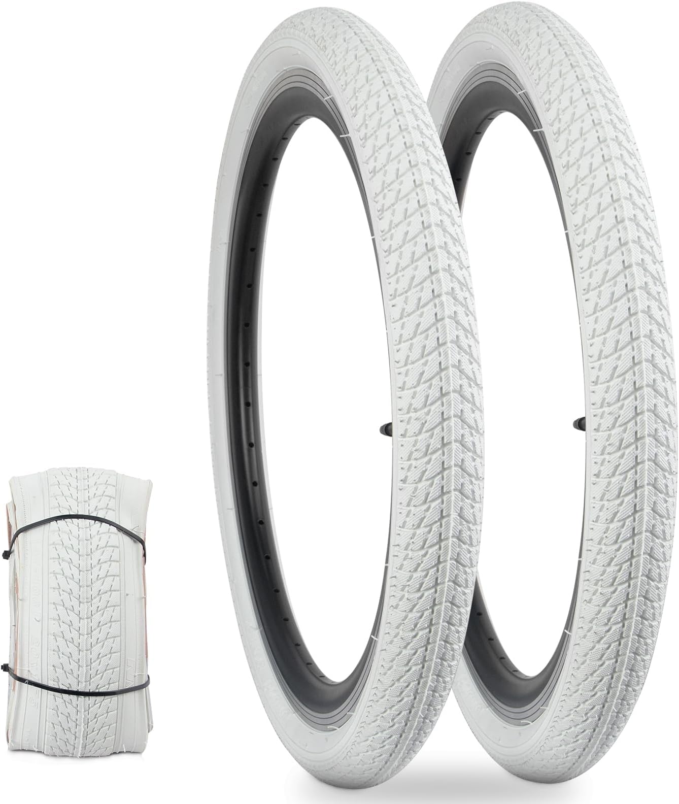 WEEROCK 16/20 Inch 16/20 * 1.75 White Bicycle Tire,Bike Tyre for 16/20 Inch MTB, Kid Bike,Child Bicycle, Student Bike, Girl Bicycle, Tricycle