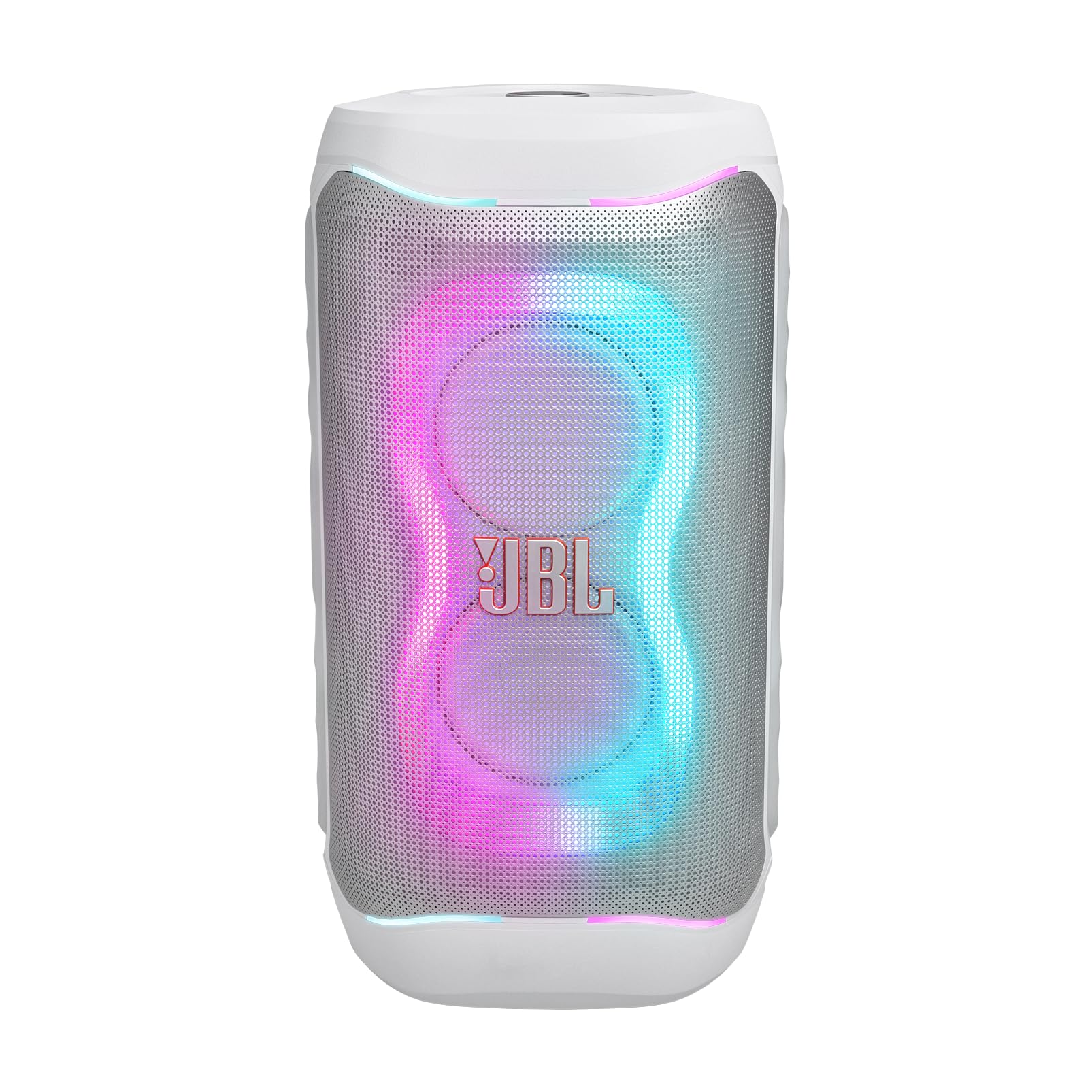 JBL PartyBox 130, Przenośny Głośnik Imprezowy, Biały | Potężnym JBL Sound, Głośnik Bluetooth z Dynamicznym Pokazem świateł, Głęboki Bas, IPX4 Odporny na Zachlapania, do 15 Godzin
