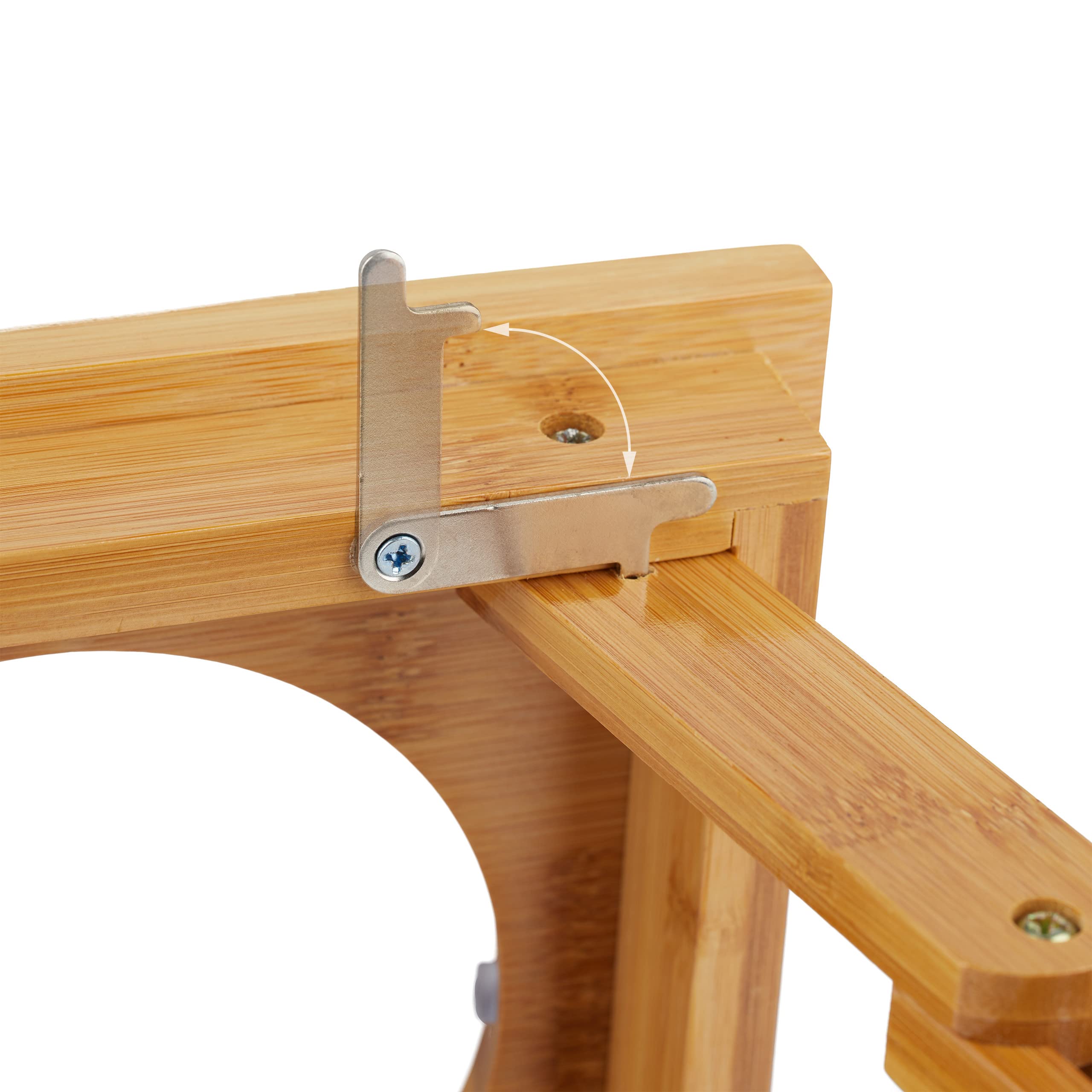 relaxdays Ciotole Rialzate, per Cani di Media Taglia, Acqua & Cibo, Regolabile & Pieghevole, 31x70x23 cm, Legno Naturale