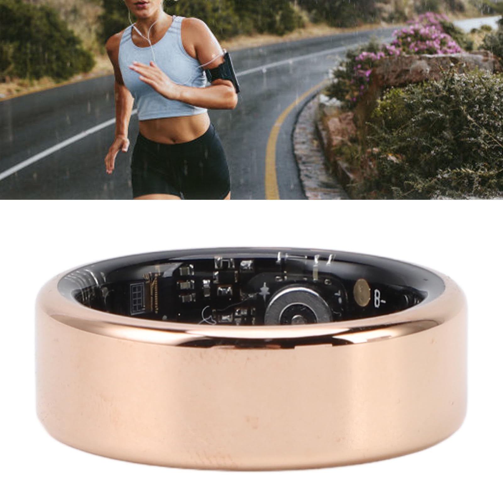Smart Ring, Anello Intelligente con Monitoraggio Sonno e attività, Impermeabile, Batteria 7 Giorni, Acciaio Inossidabile, Uomo e Donna