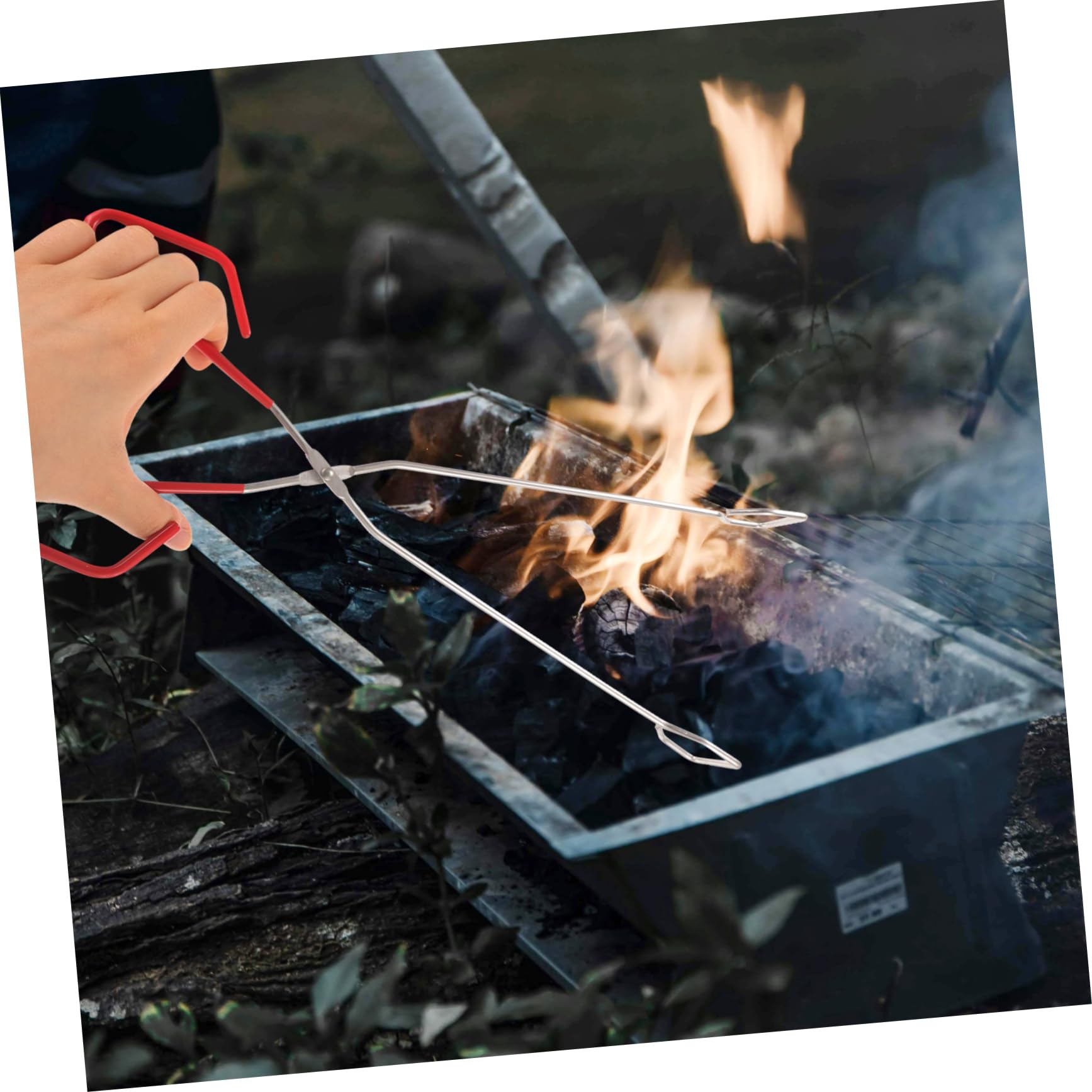 HEMOTON 5 Pezzi Pinze da estese grigliare lungo piccolo griglia del falò Pinza cucinando grill barbecue carbonella kit bbq tenaglia di pinze per carbone Acciaio inossidabile