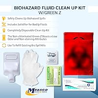 Vista 2 de MFASCO Kit de derrames de patógenos transmitidos por la sangre, bolsa de limpieza, kit desechable de limpieza de vómitos para restaurantes