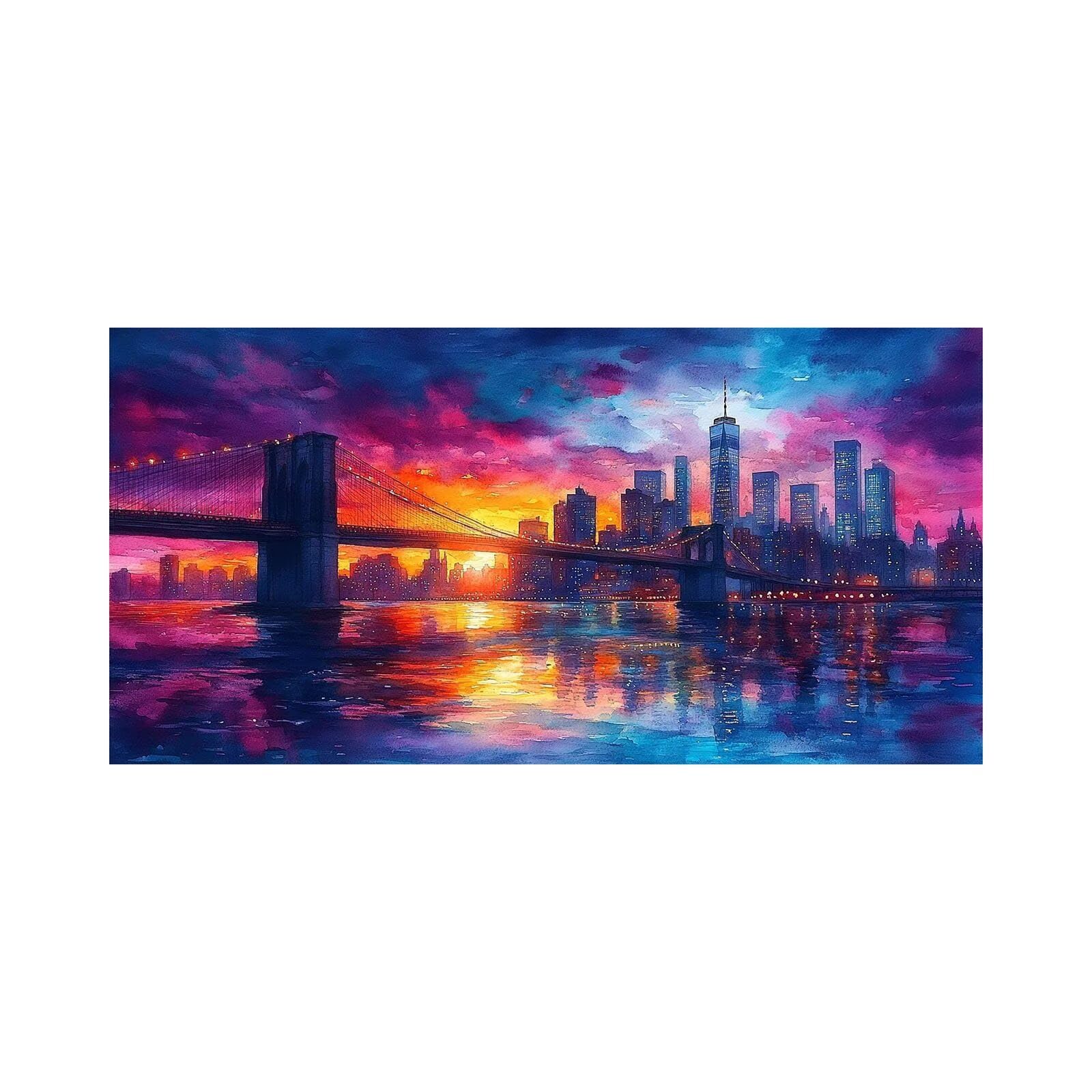 Abstrakcyjne malowanie diamentowe, malowanie diamentami według numerów Brooklyn Bridge, kryształowa sztuka diamentowa, malowanie numerowane 120 x 60 cm, zestaw do haftu krzyżykowego do dekoracji domu