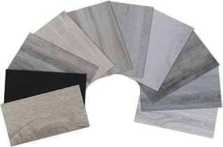 Peel and Stick Floor Tile, Luxury Vinyl Plank Samples Set of 10, Real Wood Look Self-Adhesive Vinyl Floor Tiles, Easy DIY