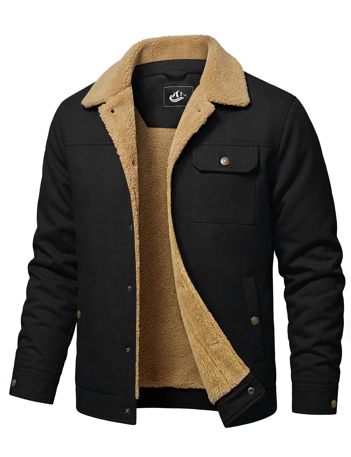 heekpek Blouson Homme Hiver, Veste Chaude Déperlante Doublée en Sherpa
