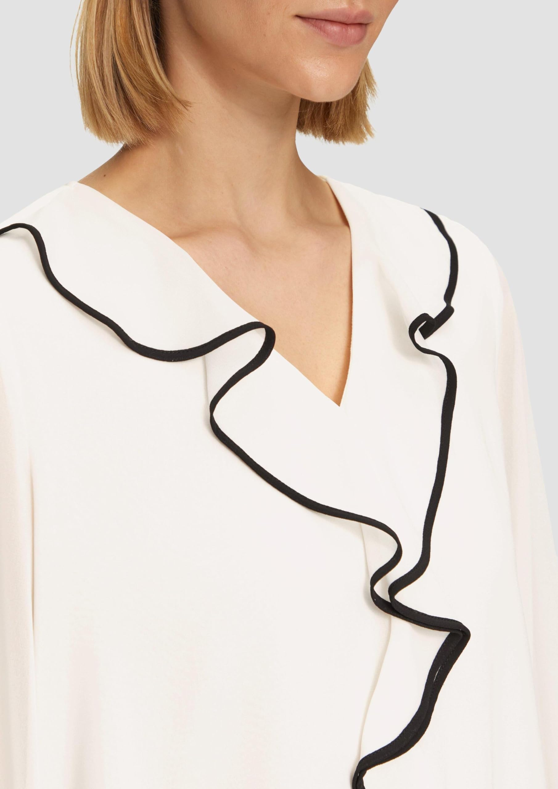 Chiffon-Bluse mit Rüschen-Besatz