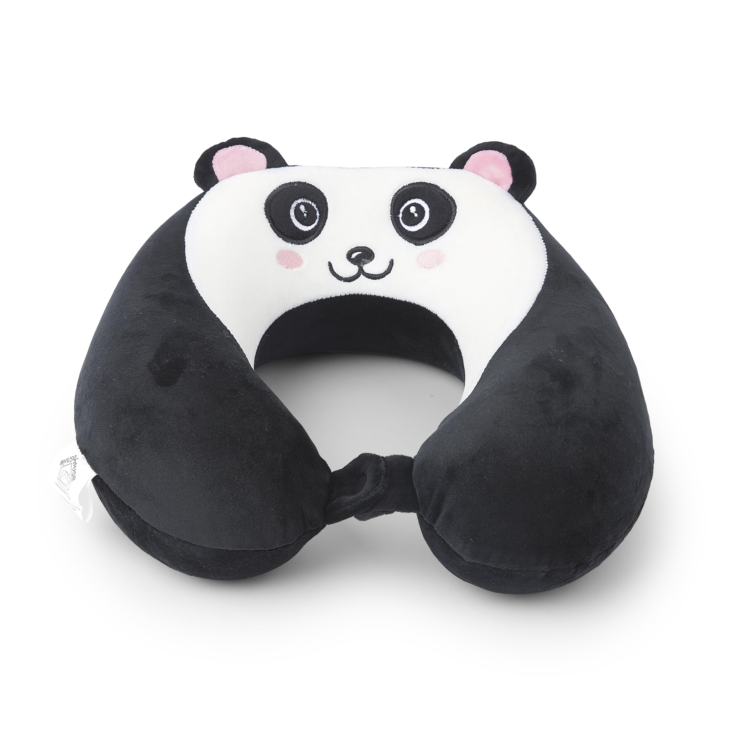 Mousehouse Gifts Black And White Panda - Fox-Themed Travel Pillow, Memory Foam Neck Pillow For Kids & Adults (Black And White Panda)
