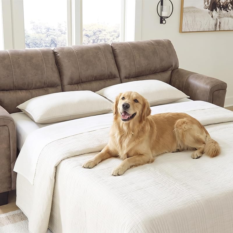Signature Design by Ashley Queen Sleeper Sofa Bed, Pull Out Couch, Navi image 2