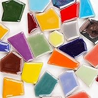 Esweny 200g Irregular Ceramic Mosaic Tiles for Crafts - 0.2x0.8in Panchromatic Porcelain Tiles Home Decor DIY