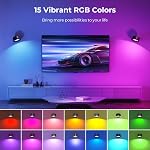 FULEN RGB Wall Lights Set of Two,18 Colors LED Wall Sconces with 3200mAh Rechargeable Battery,Brightness Dimmable Touch and Remote Control,Cordless Wall Mounted Lamp Light for Picture Bedside Bedroom