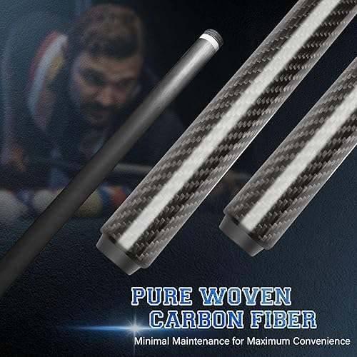 Miniatura 5 de Carbon Fiber Pool Cue Stick Low Deflection Shaft Professional Billiard Cue Stick with Hard Case and Accessories,12.5mm Tip, 58",20OZ 21OZ