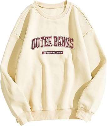 Amazon.com: Meladyan Sudadera de forro polar para mujer, diseño de letras y  estampado gráfico de gran tamaño, manga larga, cuello redondo, hombros  caídos : Ropa, Zapatos y Joyería