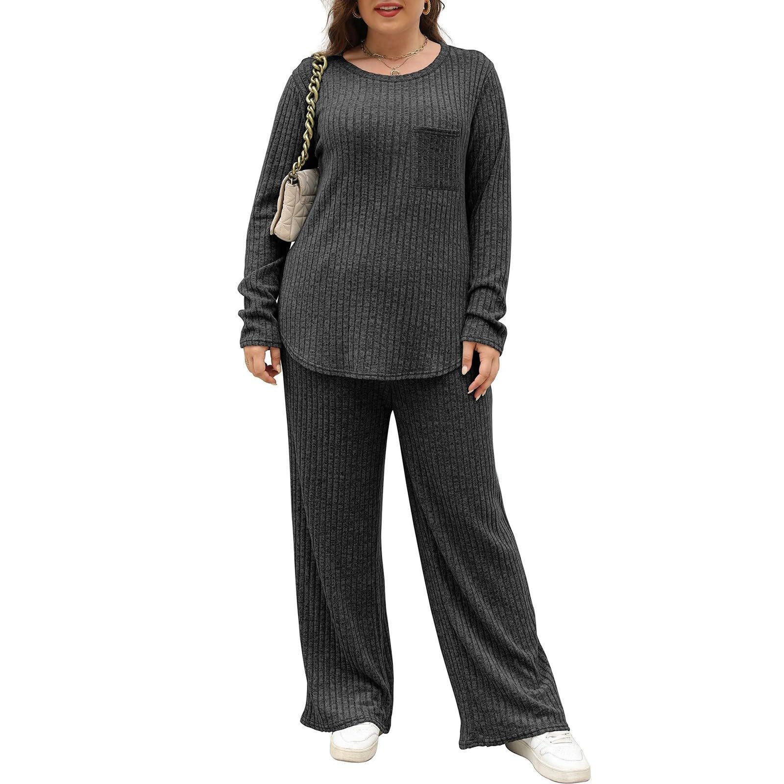 Lounge Set - Traje de punto para mujer (2 piezas, elástico)