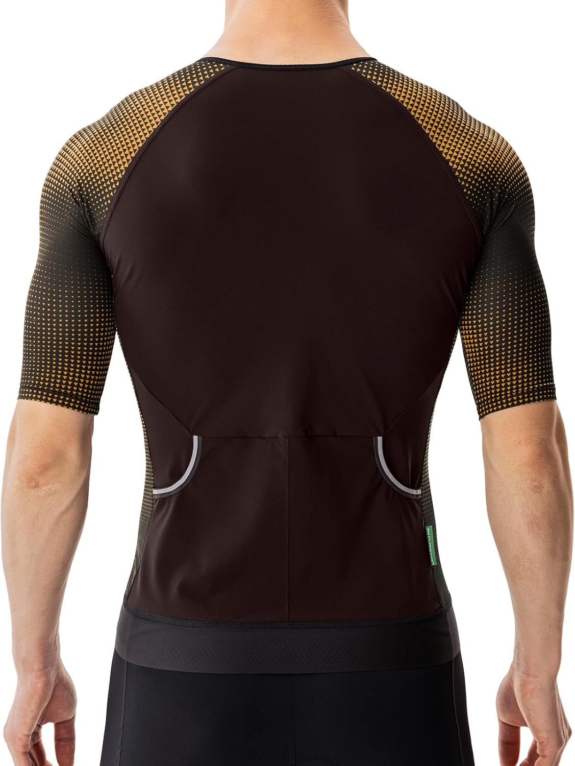 MY KILOMETRE Men's Triathlon Top Full Zip Short Sleeve Tri Shirt, Quick-Dry, UPF 50+ Protection with Reflective Back Pockets - Image 3