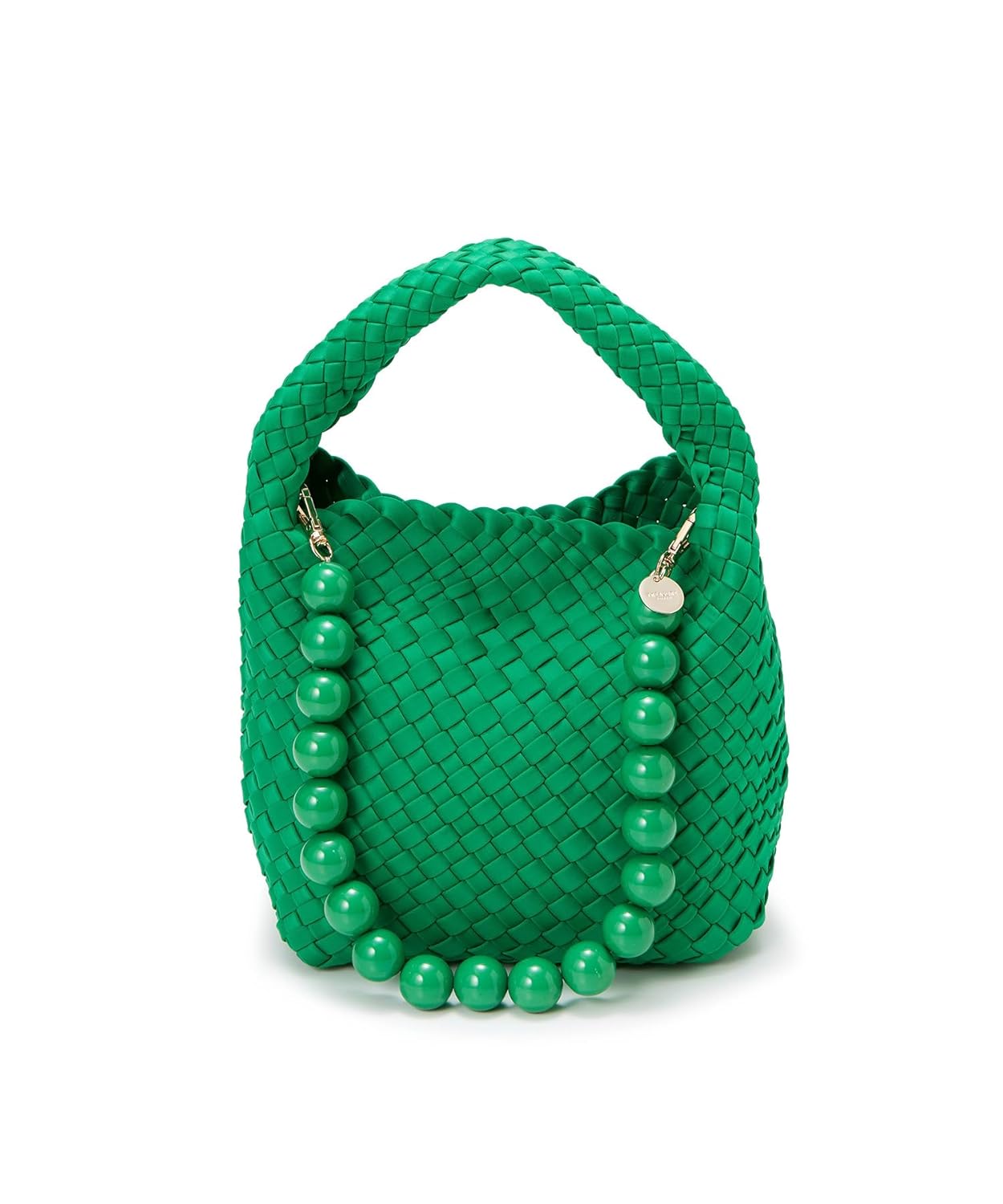 TOPKAPI womens Neoprene Intreccult Ball Beaded Shoulder One Handle Bag