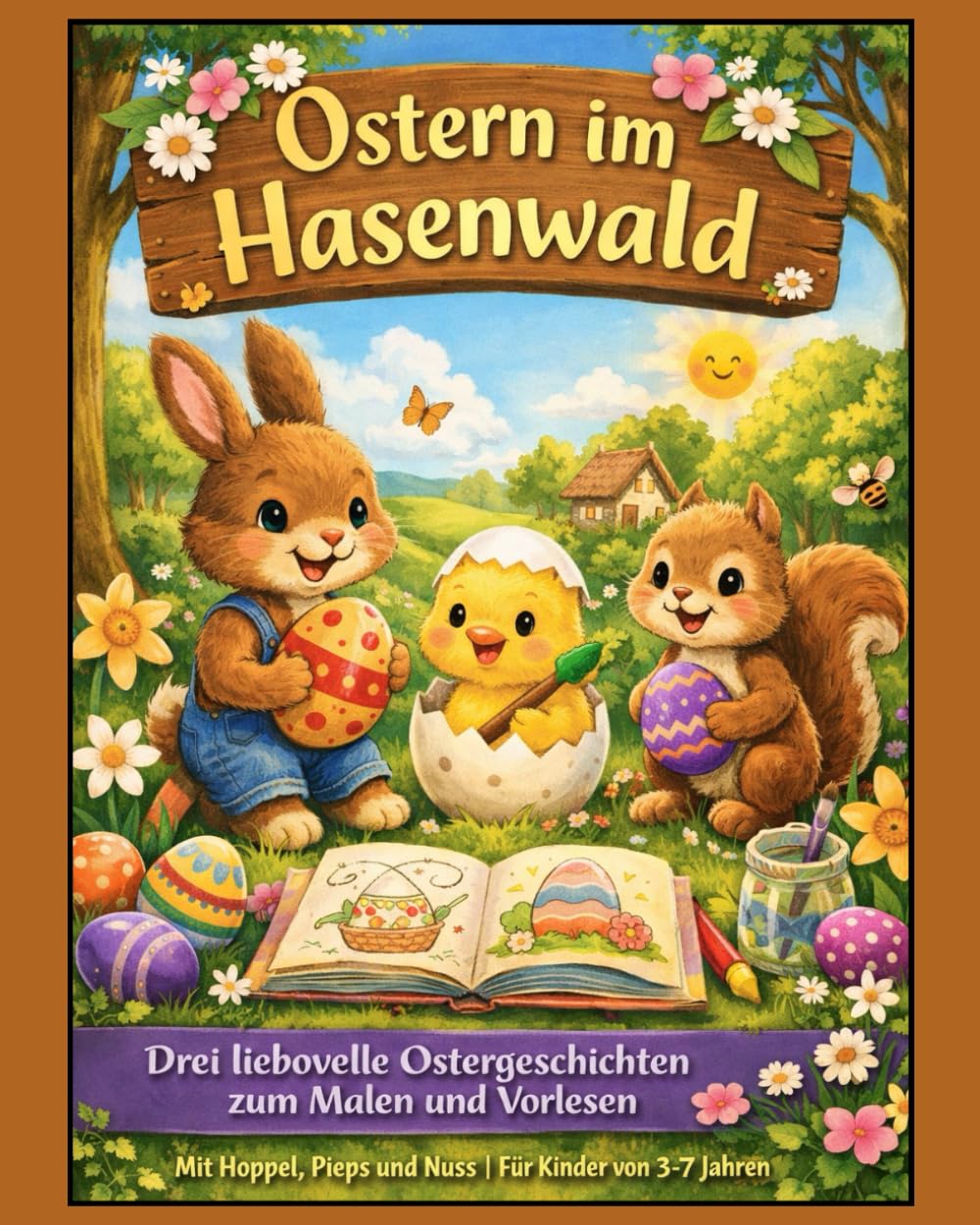 Ostern im Hasenwald: Drei liebevolle Ostergeschichten zum Malen und Vorlesen – mit Hoppel, Pieps und Nuss | Für Kinder von 3–7 Jahren