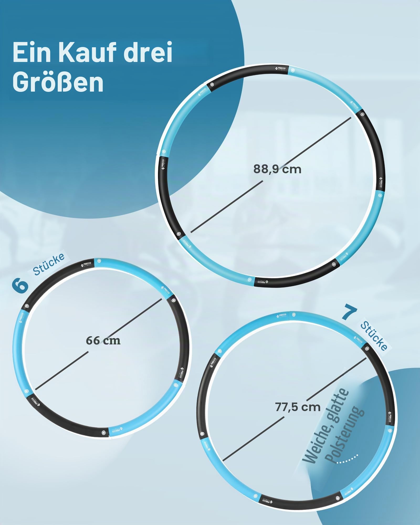 FEECCO Fitness Hoop Reifen Erwachsene - Zum Abnehmen