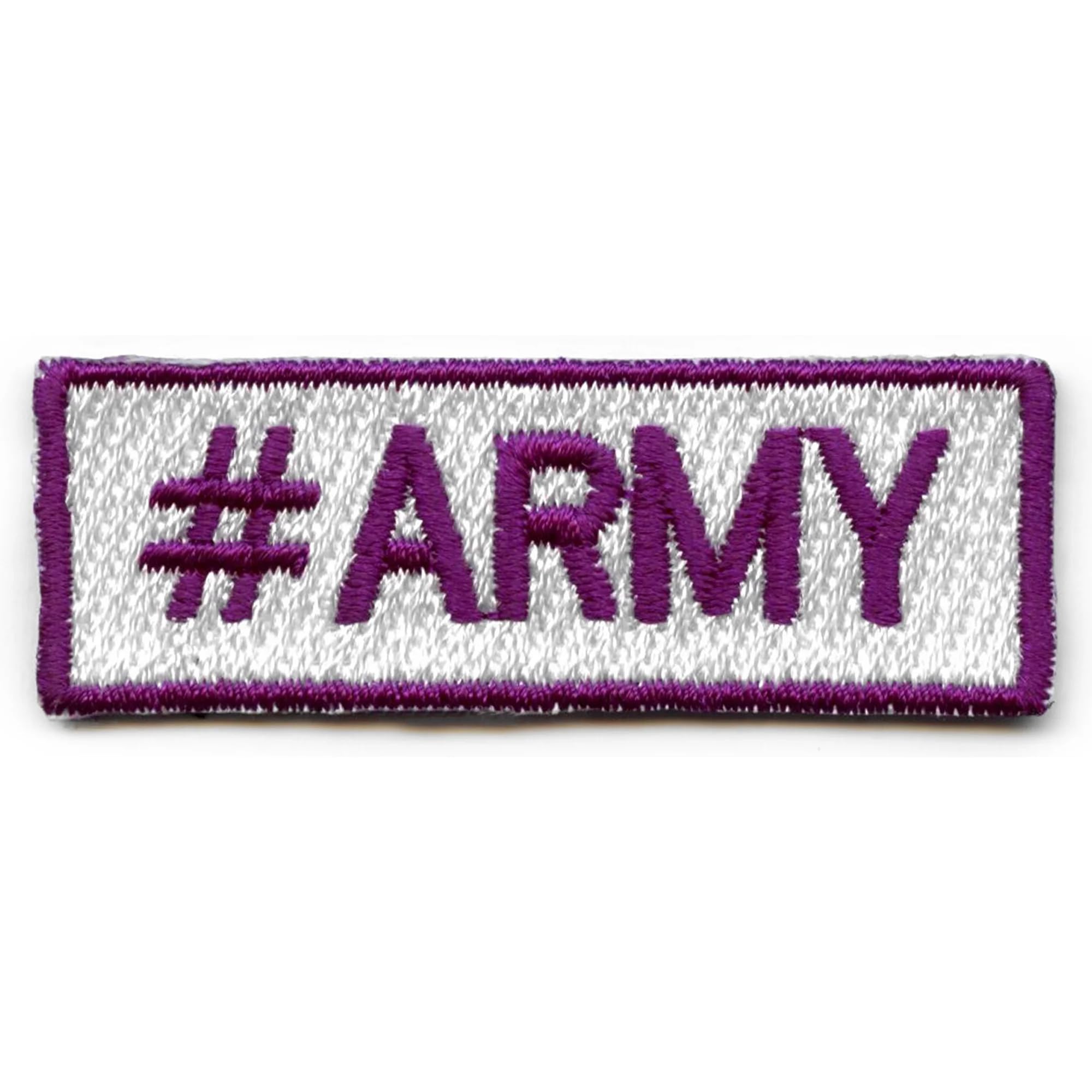 #Army Patch Kpop Fan Hashtag Embroidered Iron On
