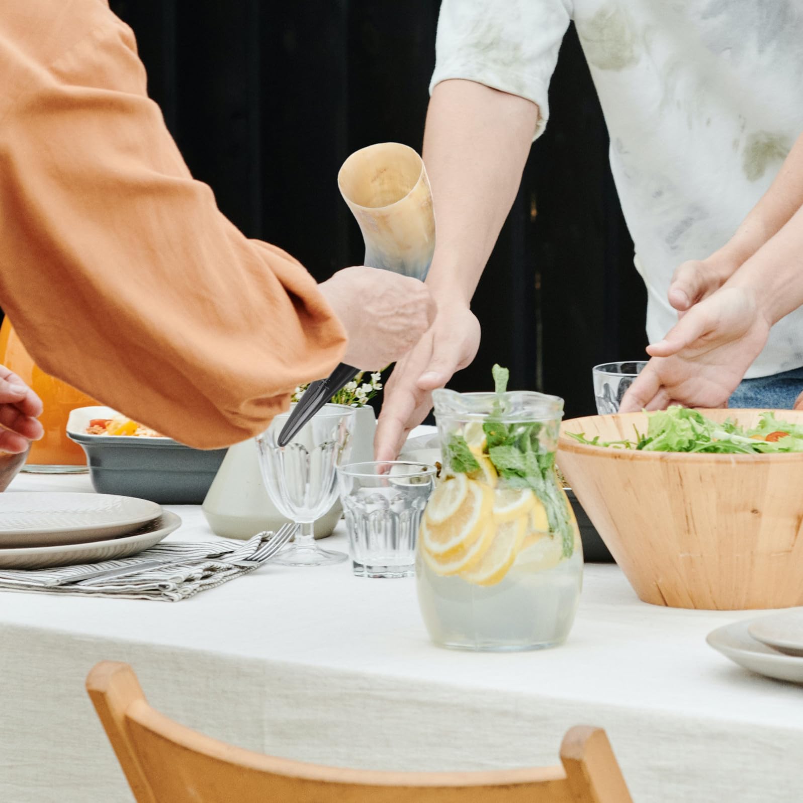 YARNOW Coppa in Corno Artigianale Grande Capacità per Bere Vino e Birra, Tazza Decorativa Facile da Pulire e Conservare, per Famiglia e Amici