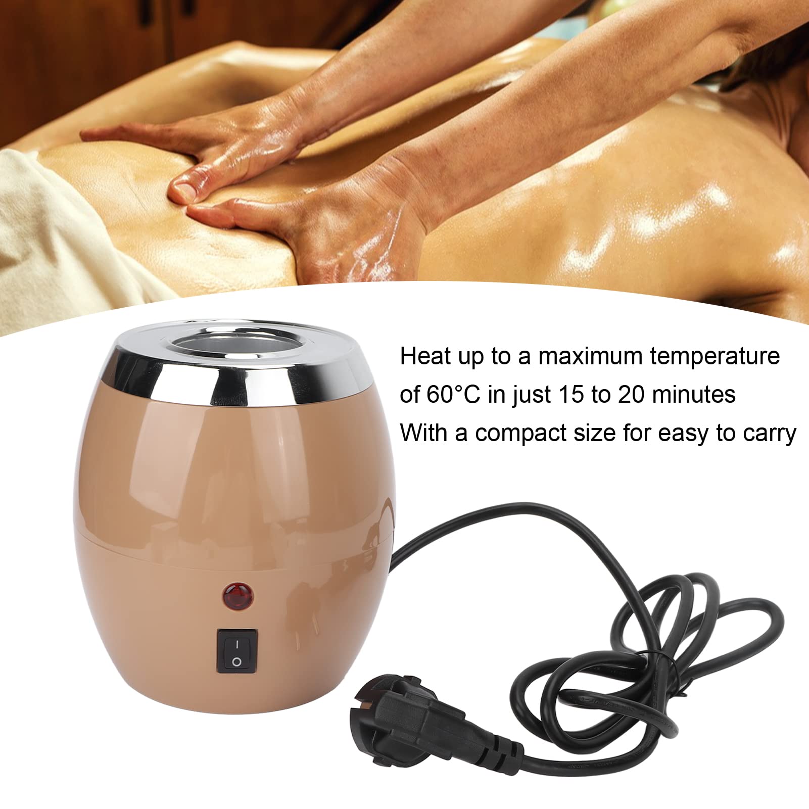 ciciglow Calentador de Aceite de Masaje MAX 60°C Eléctrico Calentamiento Rápido