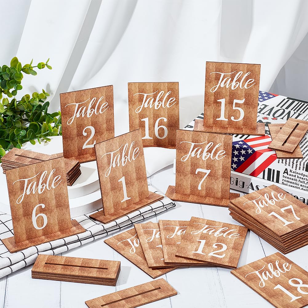PH PandaHall 26pz Numeri Da Tavolo Per Matrimonio, 15x10cm Numeri