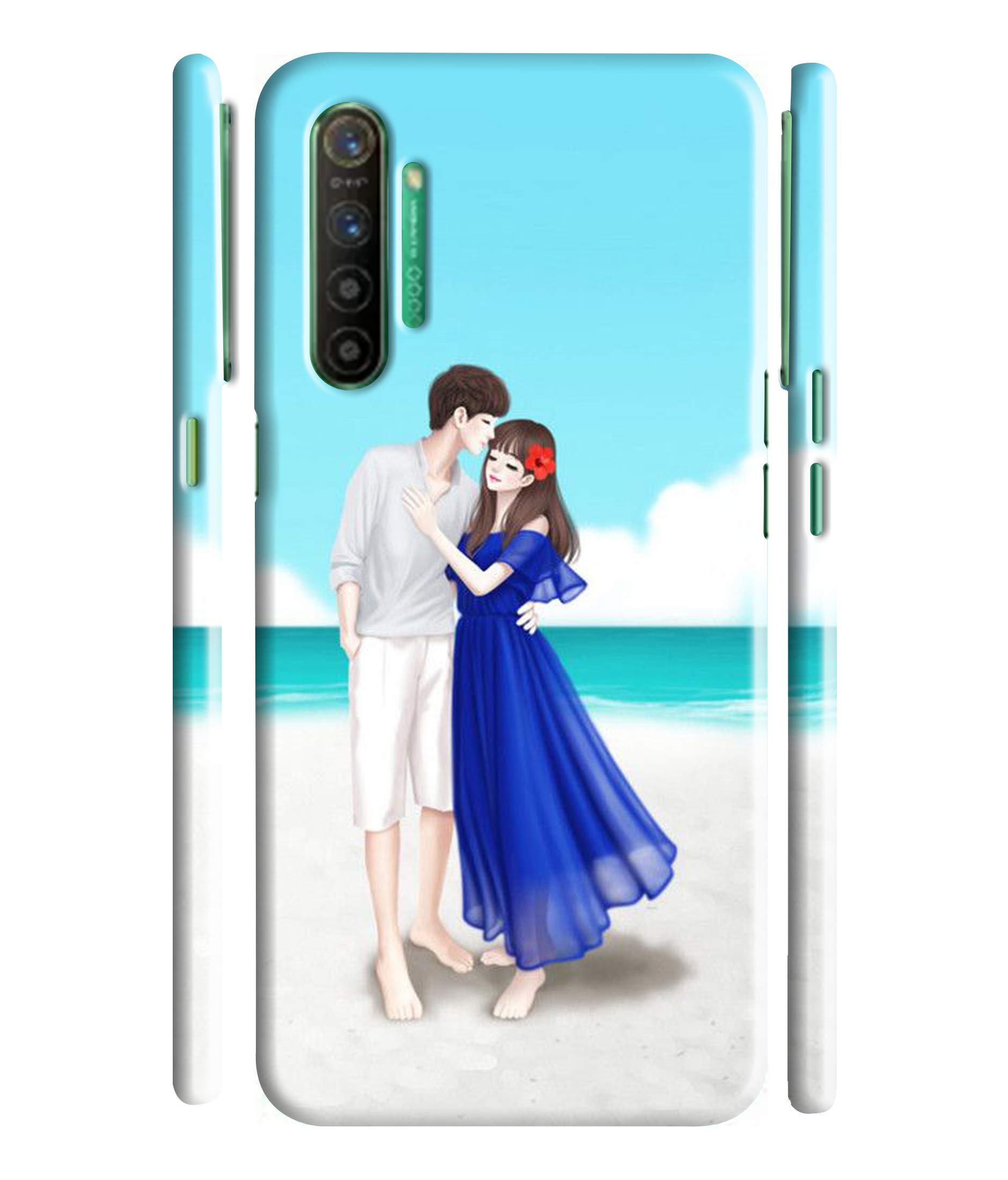 Silence Realme XT Printed A Beautiful cuple Seaside Designer Hard Back Case Cover for Oppo Realme XT