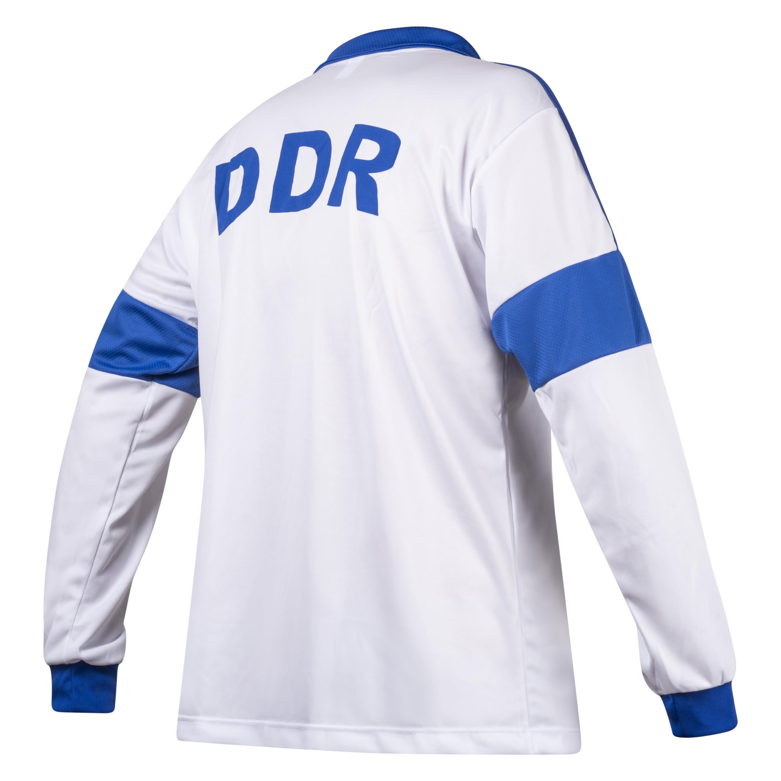 Alemania Oriental DDR Camiseta de Fútbol de Manga Larga Deporte Retro Vintage Blanco y Azul