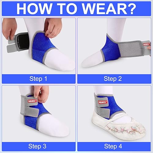 Miniatura 9 de Tobillera para niños, estabilizador de tobillo de neopreno transpirable, ajustable, protector de tobillo para niños, envoltura deportiva, soporte de