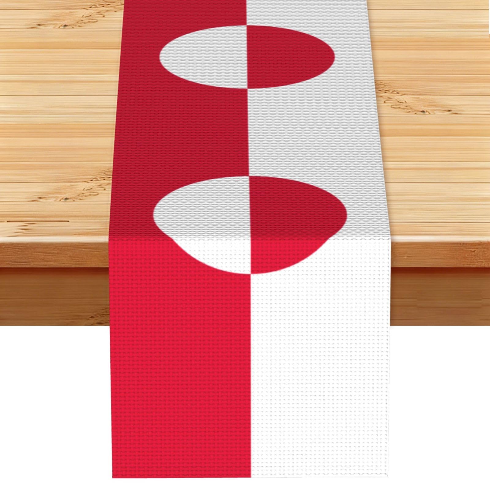 Greenland flag Table Runner 13x72 Inch Dining Decor