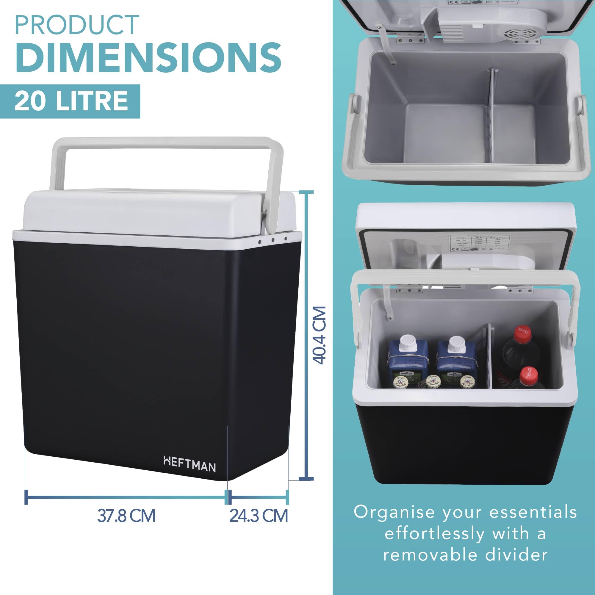 HEFTMAN 20L Kühlbox Elektrisch - Isolierte, Tragbare Elektrische Kühlbox