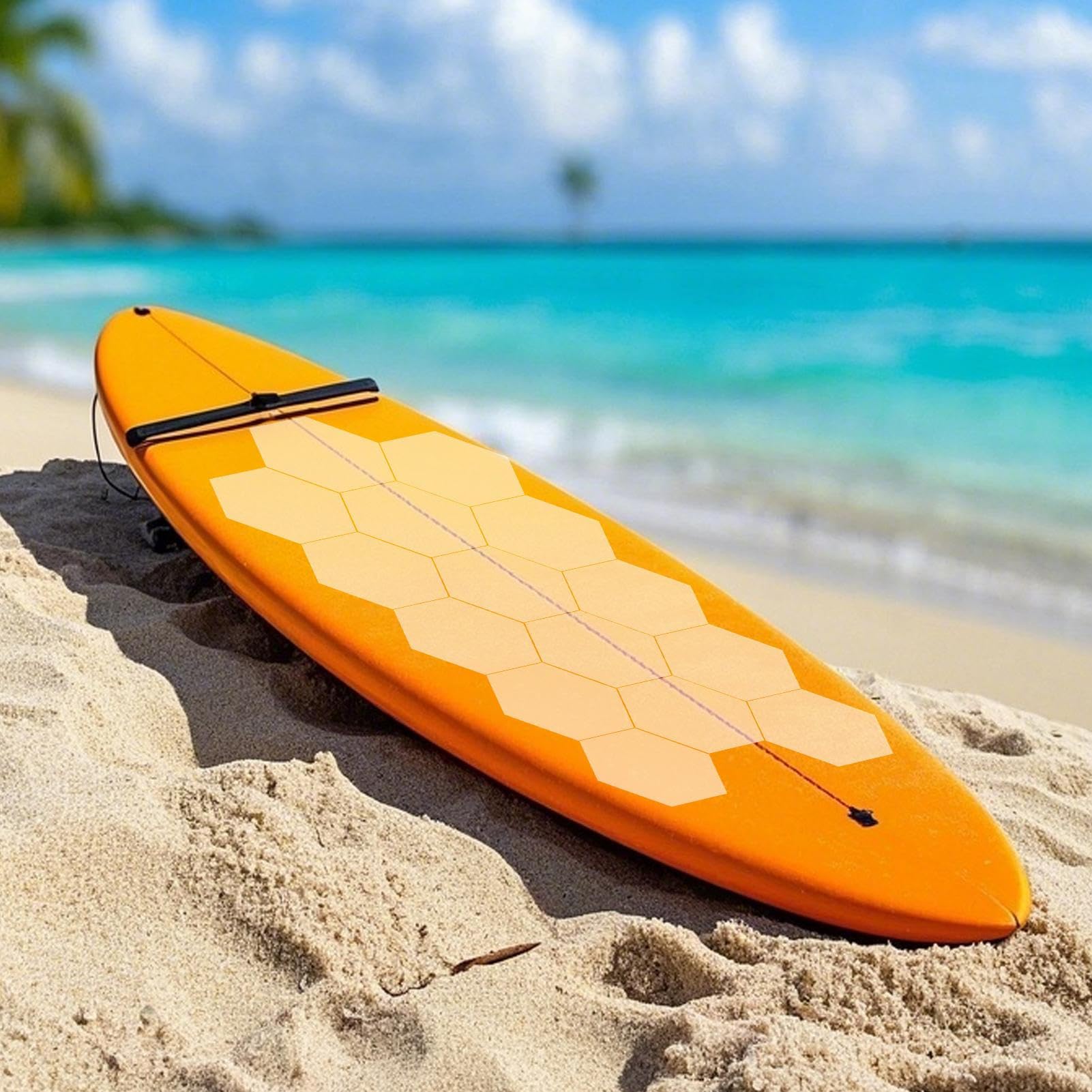 Surfing Deck Pad, Hexagonal Surf Traction Pad, Skimboard Traction Pads, 20X Adhesive Traction Pads, Surf Traction Pad, Surfing Equipment, Boating Accessories, Longboard Stickers for Women Men