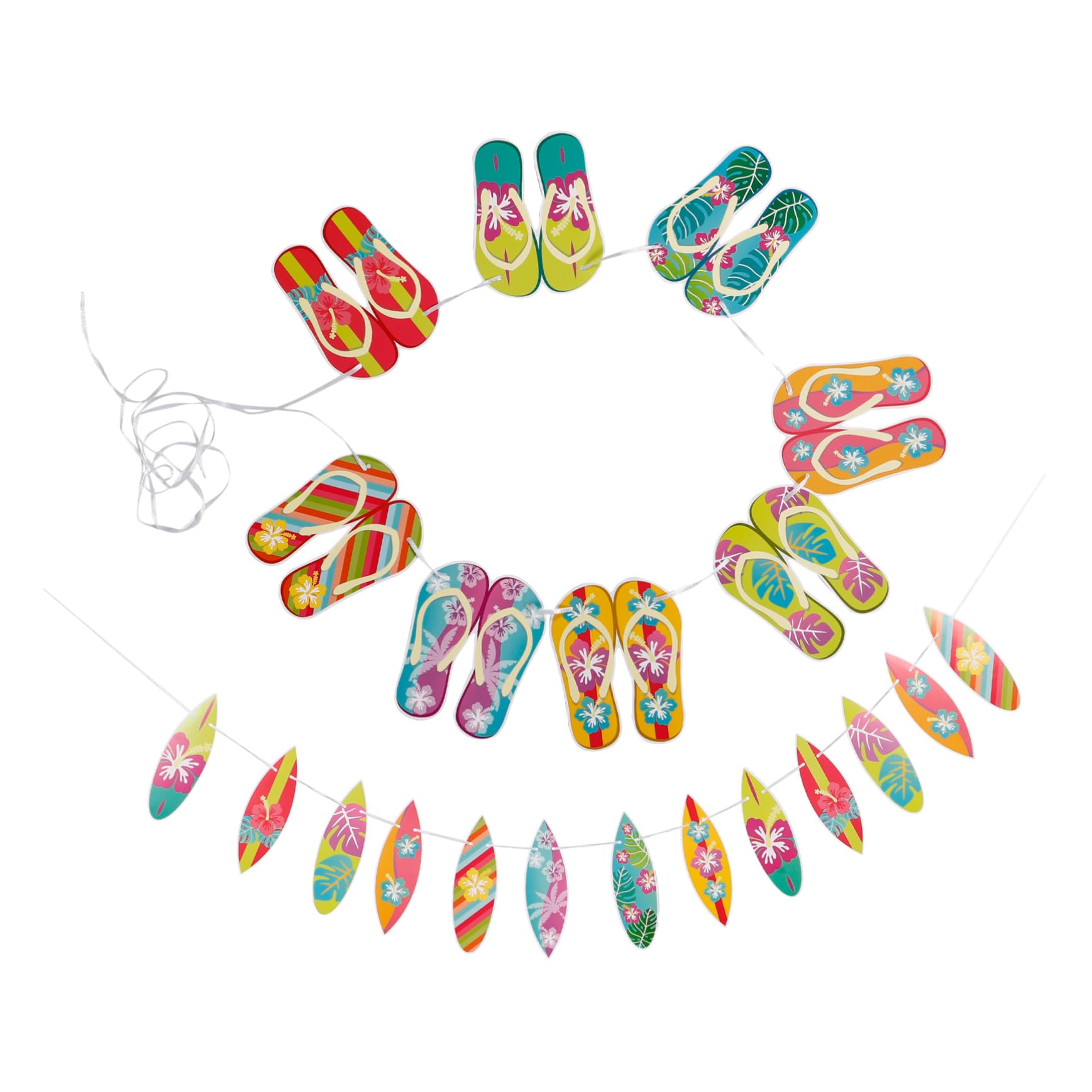 Amosfun 10 Stück Hawaiianische Deko Flaggen Für Sommerpartys Sommerbanner Hausschuhe Ausschnitte Banner Flips Flop Türschilder Hintergrund Für Partys Hawaii Partydekorationen