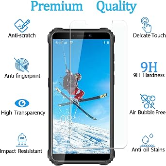 [3 عبوات واقي شاشة من الزجاج المقسى لـ OUKITEL WP5/WP5 Pro سهل التركيب، مضاد للخدش، مضاد لبصمات الأصابع، بدون فقاعات، واقي شاشة عالي الدقة متوافق مع OUKITEL WP5/WP5 Pro