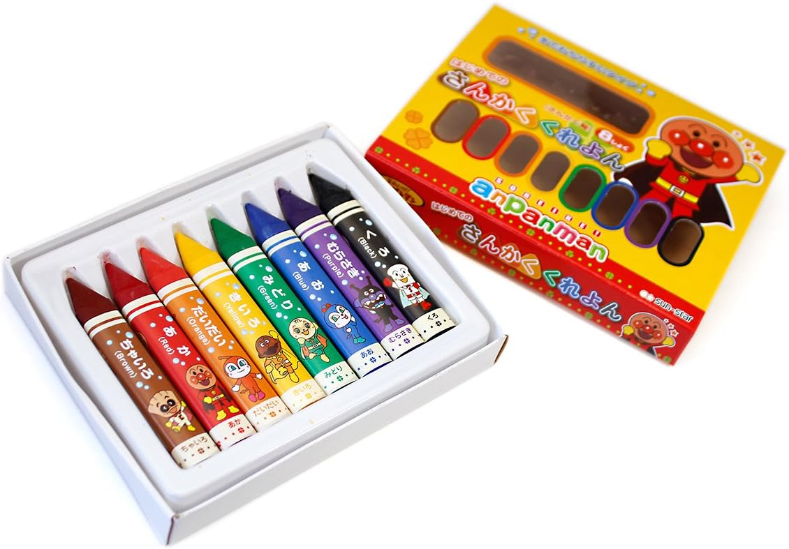 サンスター文具 アンパンマン はじめてのさんかくくれよん 8色 a 文房具 オフィス用品 文房具 オフィス用品 Amazon