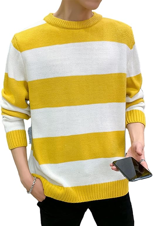 Amazon Co Jp セーター ニット メンズ クルーネック 長袖 春 服 おしゃれ 通勤 通学 無地 トップス メンズ 服 秋冬 カジュアル きれいめ オシャレ カップル 6色 大きいサイズ M 4xl ニット セーター メンズ 長袖 クルーネック ニットセーター カジュアル カットソー ボーダー