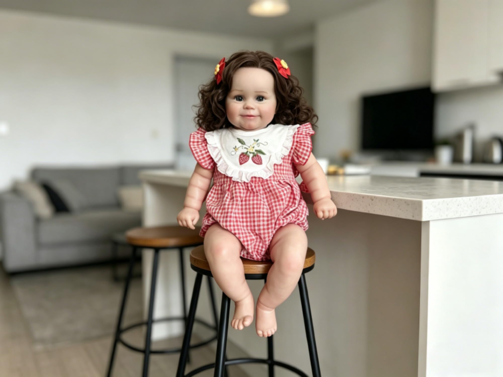 Lonian Reborn Lalki Lovely 24 cale 60 cm nowa lalka Reborn Maddie Girl z zakorzenionymi blond włosami, miękka przytulanka do ciała zabawka